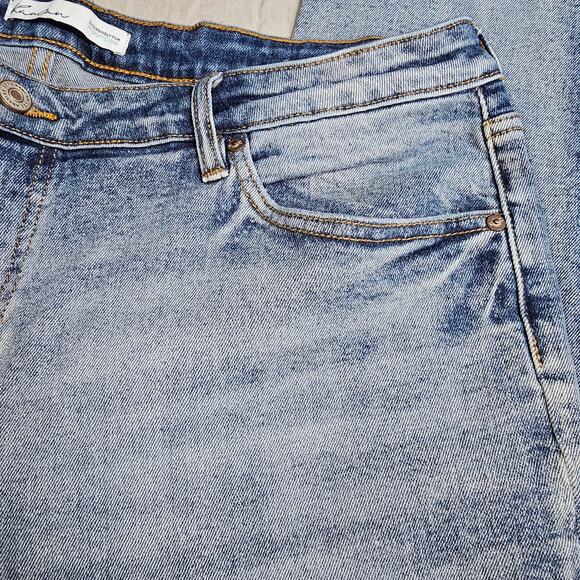 Kancan Stonewash Distressed Tapered Skinny Size 32 Stretchy, Waist from 18-20 - Picture 4 of 14